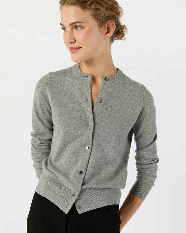 Sid Mashburn Rosie Cardigan In Mid Heather Grey Cashmere