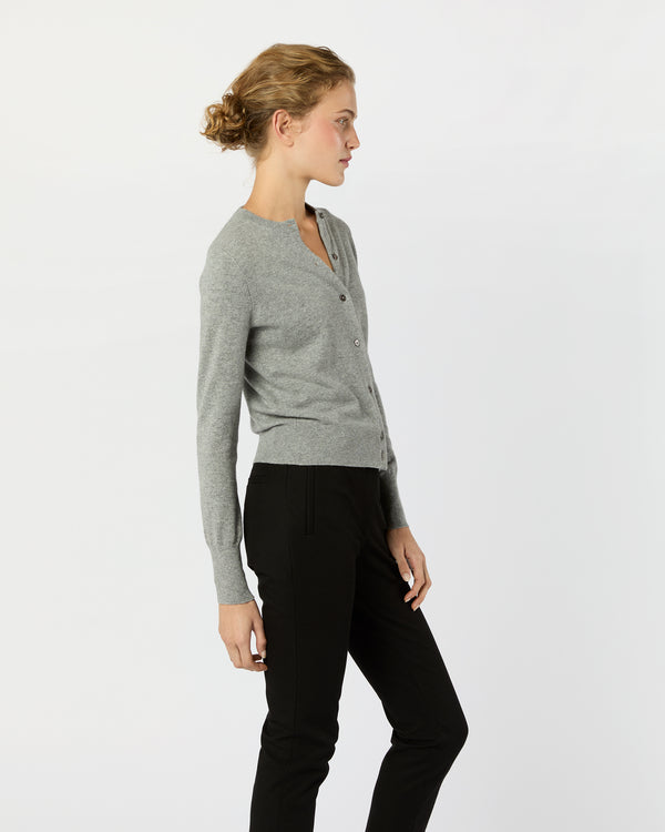 Sid Mashburn Rosie Cardigan In Mid Heather Grey Cashmere