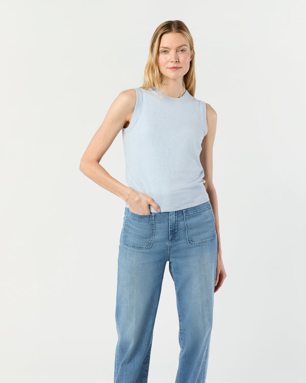 Sid Mashburn Rosie Shell In Heather Sky Cotton/Silk
