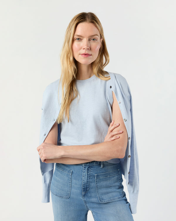 Sid Mashburn Rosie Shell In Heather Sky Cotton/Silk