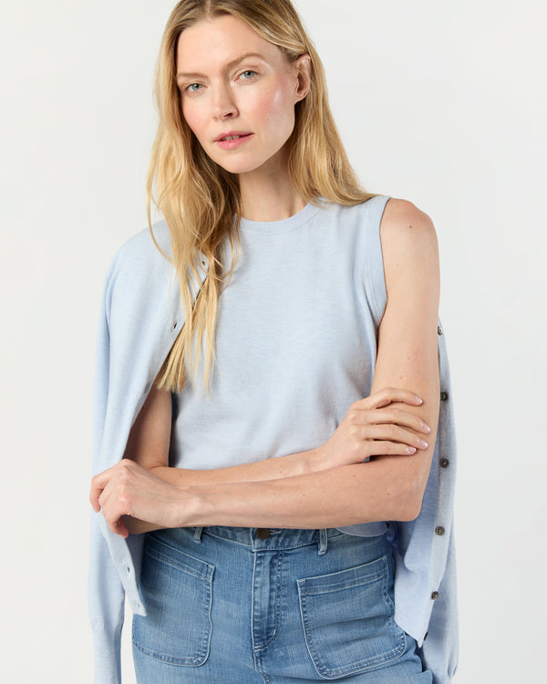 sid mashburn Rosie Shell in Heather Sky Cotton/Silk