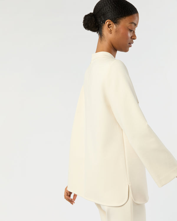 Sid Mashburn Samantha Top In Bisque Bi-Stretch Tricotine
