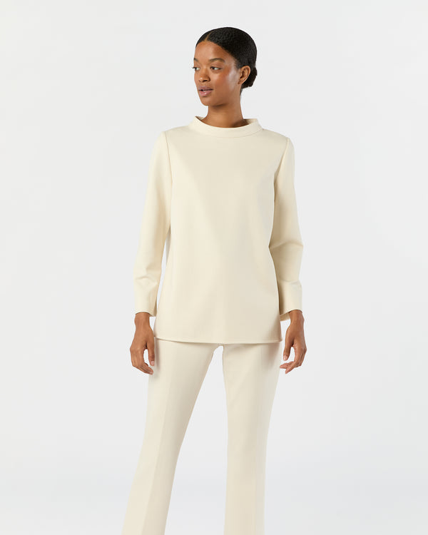 sid mashburn Samantha Top in Bisque Bi-Stretch Tricotine