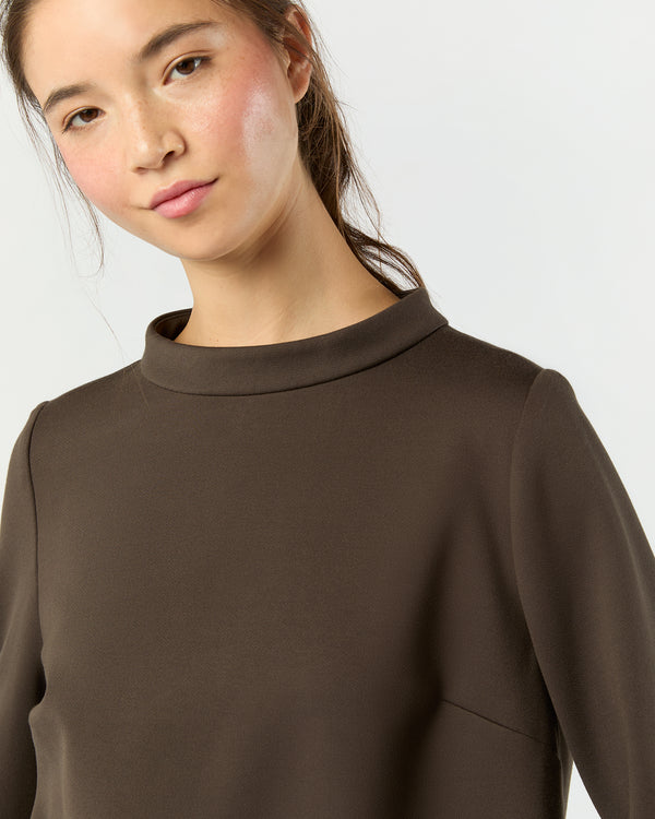 Sid Mashburn Samantha Top In Coffee Bi-Stretch Tricotine