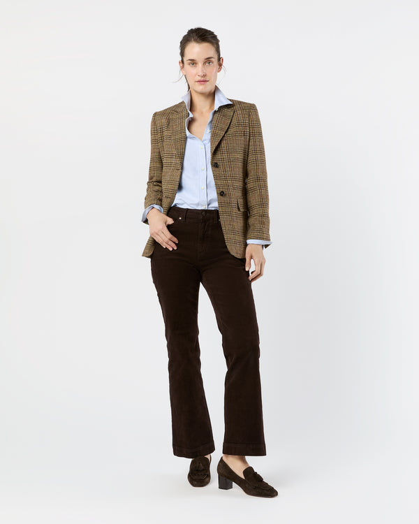 Sid Mashburn Sarah Jacket In Brown/Blue Glen Plaid Tweed