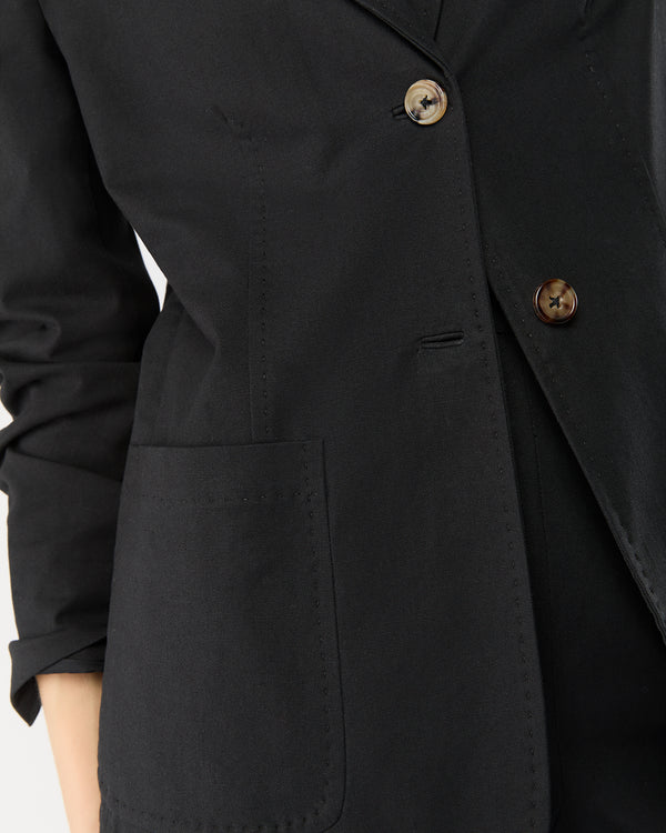 Sid Mashburn Sarah Patch Pocket Jacket In Black Stretch Canvas