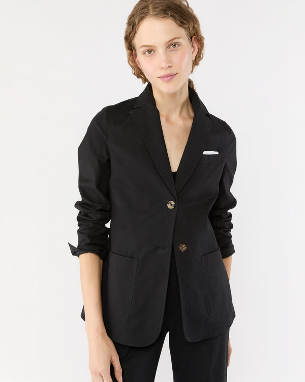 Sid Mashburn Sarah Patch Pocket Jacket In Black Stretch Canvas