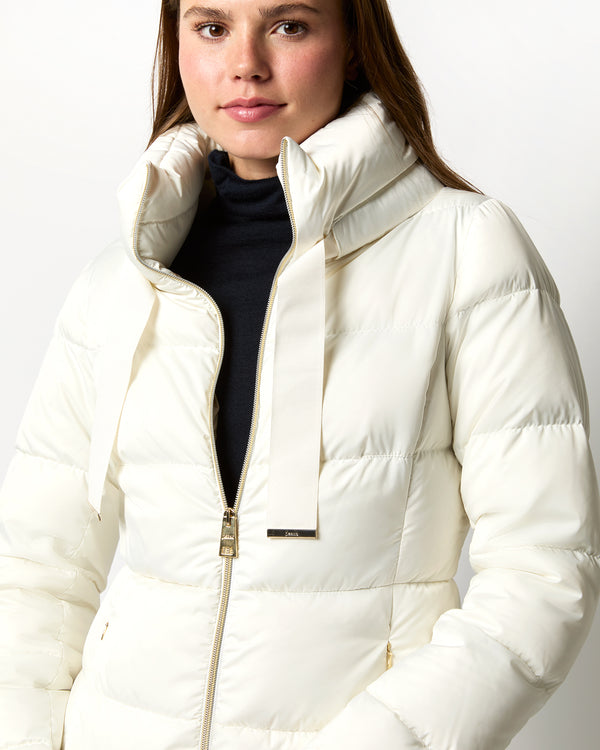 Sid Mashburn Sateen Nylon Long Hourglass Coat In White