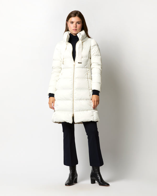 Sid Mashburn Sateen Nylon Long Hourglass Coat In White