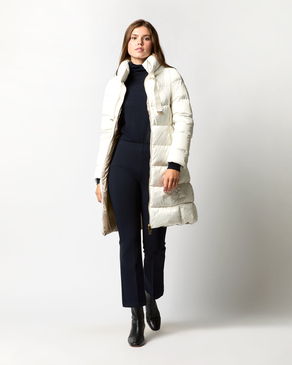 Sid Mashburn Sateen Nylon Long Hourglass Coat In White