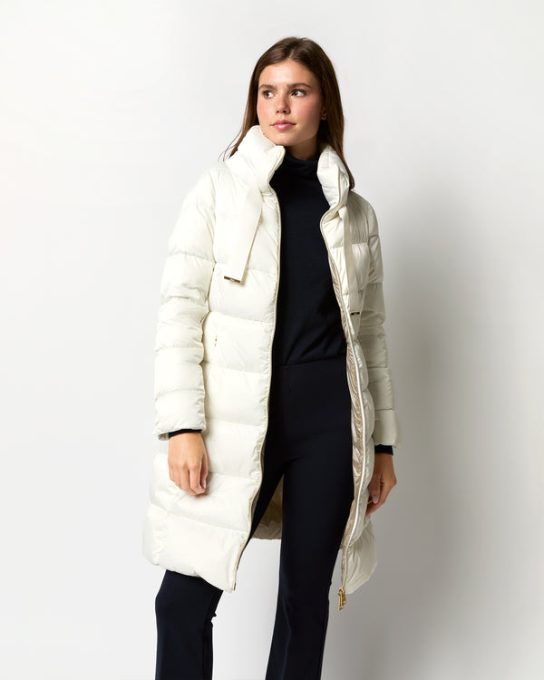 sid mashburn Sateen Nylon Long Hourglass Coat in White