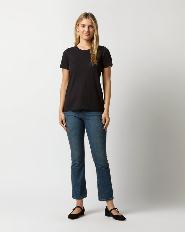 Sid Mashburn Short-Sleeved Relaxed Tee In Black Pima Cotton