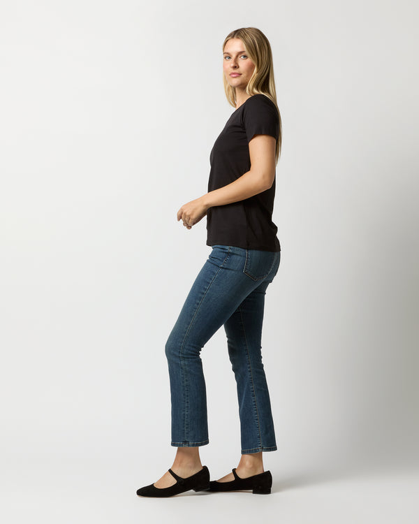 Sid Mashburn Short-Sleeved Relaxed Tee In Black Pima Cotton