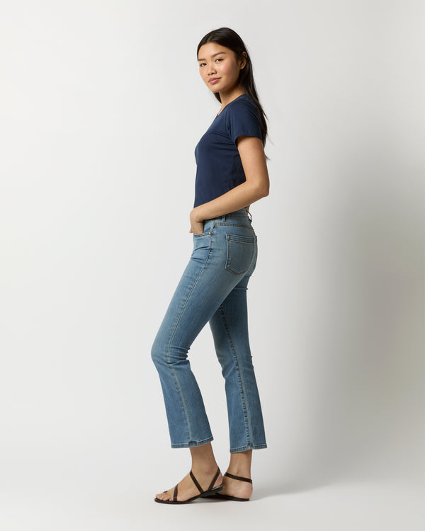 Sid Mashburn Short-Sleeved Relaxed Tee In Navy Pima Cotton