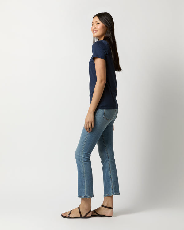 Sid Mashburn Short-Sleeved Relaxed Tee In Navy Pima Cotton