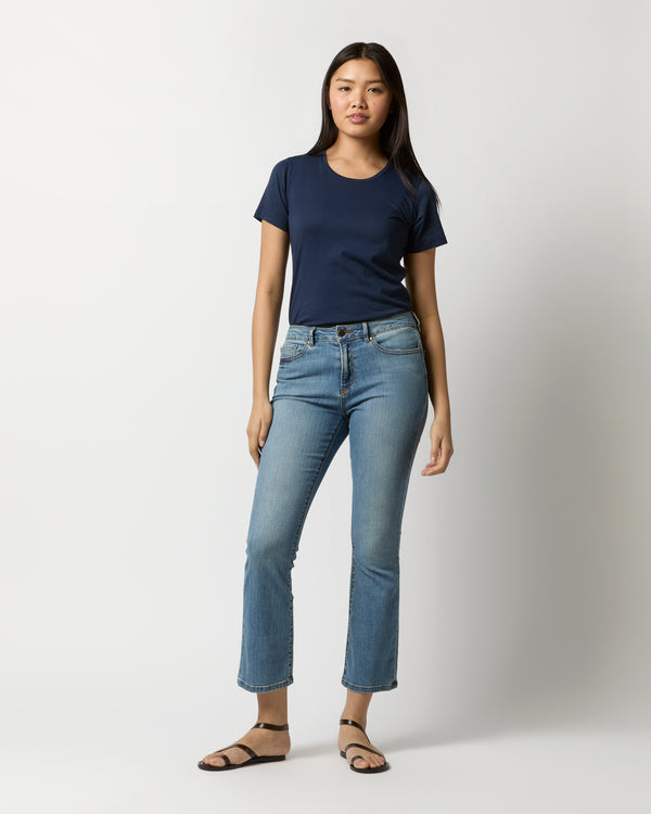 Sid Mashburn Short-Sleeved Relaxed Tee In Navy Pima Cotton