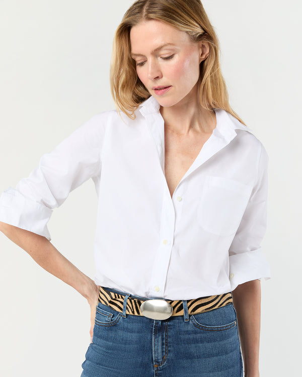 Sid Mashburn 1.5" Conroy Belt In Zebra Calf Hair