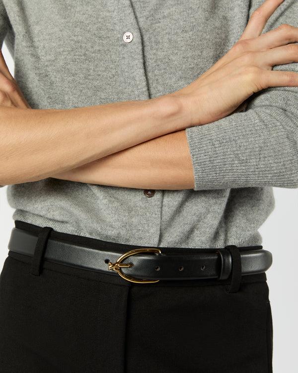 Sid Mashburn 1" Twist Dress Belt In Black Calfskin