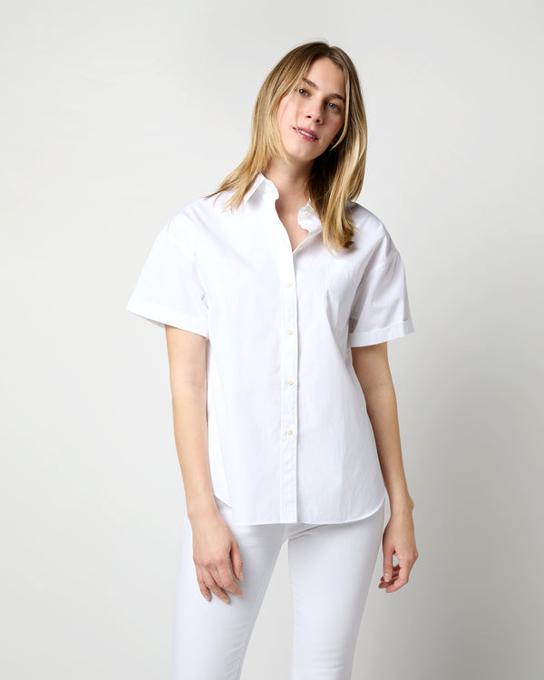 sid mashburn Agnes Shirt in White Poplin