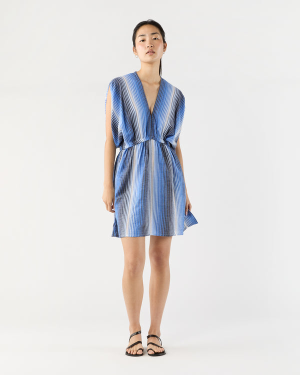 sid mashburn Alem Plunge Dress in Feven Blue