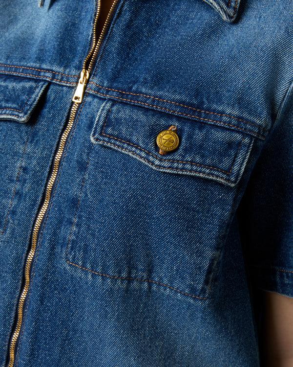 Sid Mashburn Amanda Dress In Washed Indigo