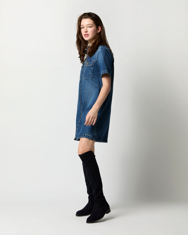 Sid Mashburn Amanda Dress In Washed Indigo