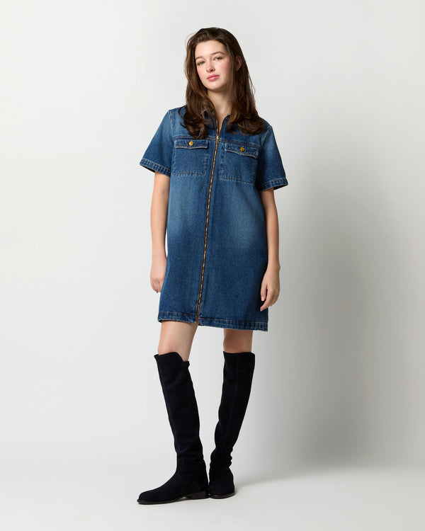 sid mashburn Amanda Dress in Washed Indigo