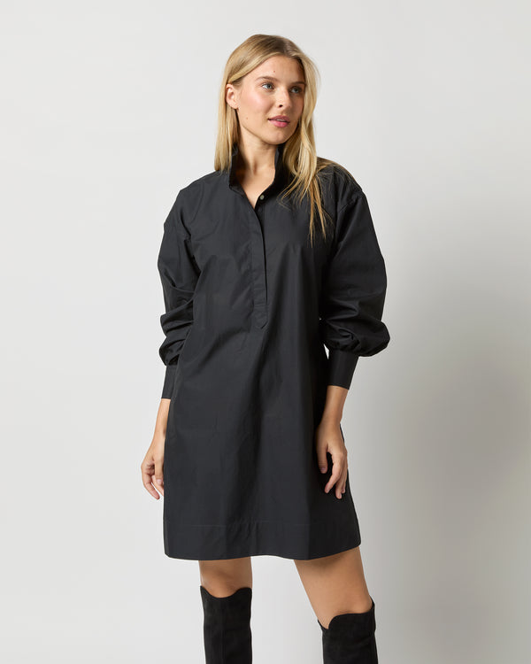 Sid Mashburn Anaya Popover Dress In Black Poplin
