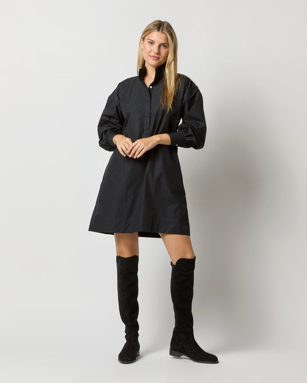 sid mashburn Anaya Popover Dress in Black Poplin