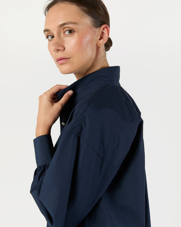Sid Mashburn Anaya Popover Shirt In Navy Poplin