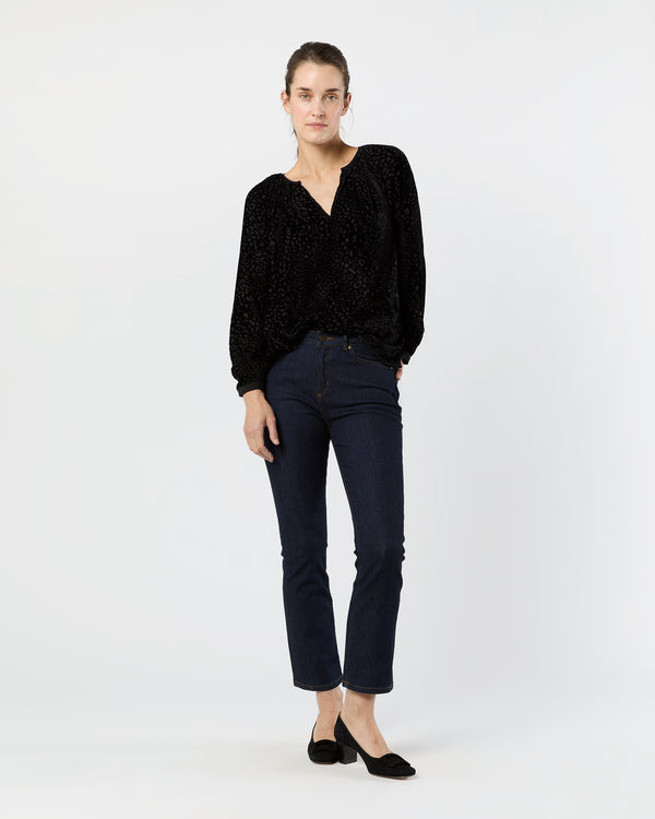 Sid Mashburn Ariana Blouse In Black Burnout Velvet
