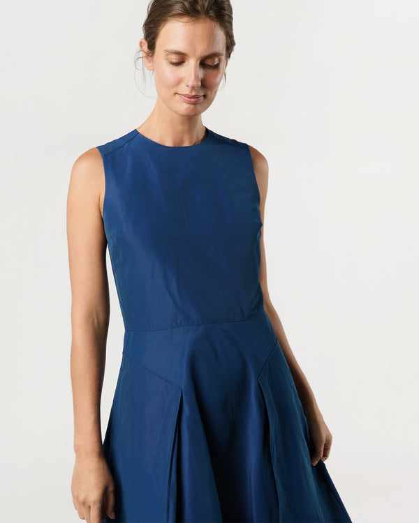 Sid Mashburn Arielle Dress In Petrol Nylon Faille