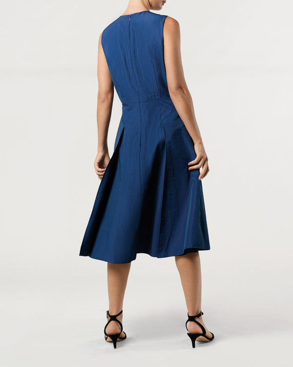 Sid Mashburn Arielle Dress In Petrol Nylon Faille