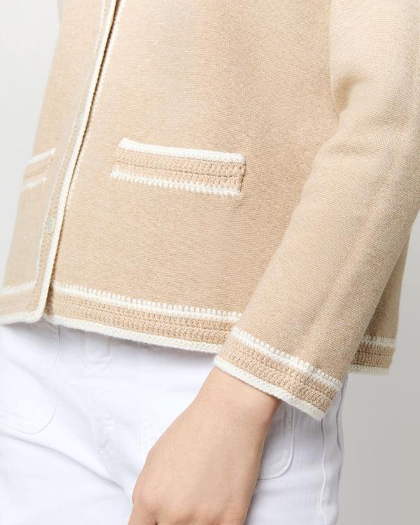 Sid Mashburn Aubrey Cardigan In Crema Cotton/Silk