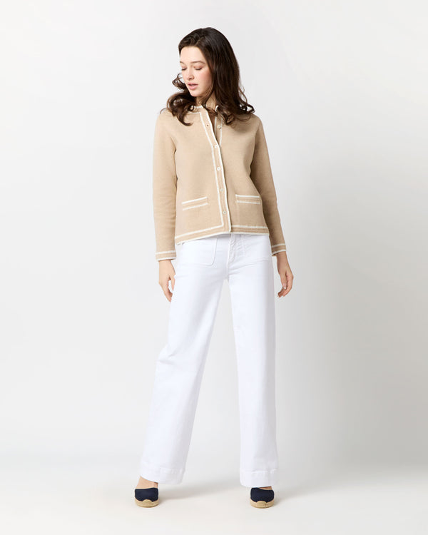 Sid Mashburn Aubrey Cardigan In Crema Cotton/Silk