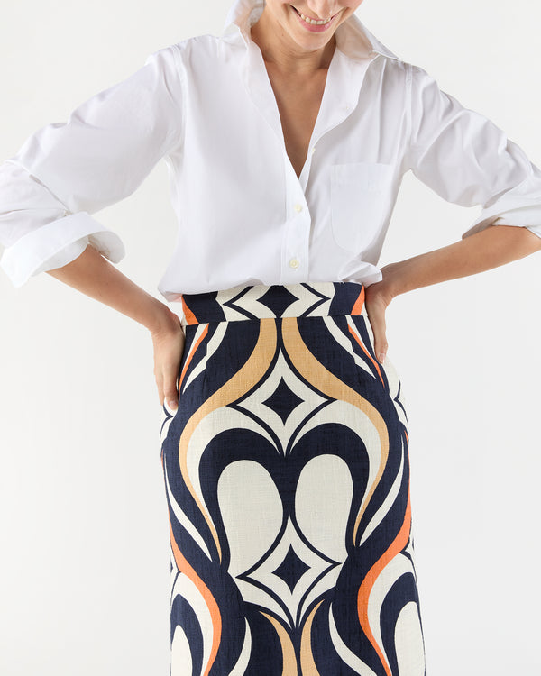 Sid Mashburn Baia Skirt In Jive Macro Cotton