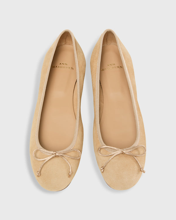 Sid Mashburn Ballet Flat In Camel Suede