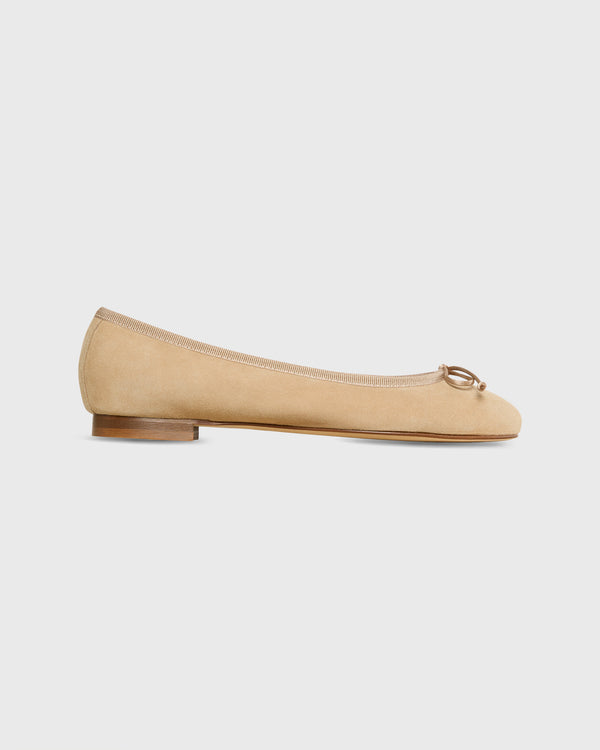sid mashburn Ballet Flat in Camel Suede