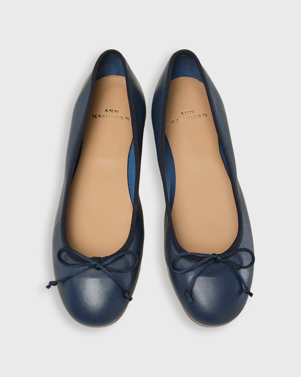 Sid Mashburn Ballet Flat In Navy Leather