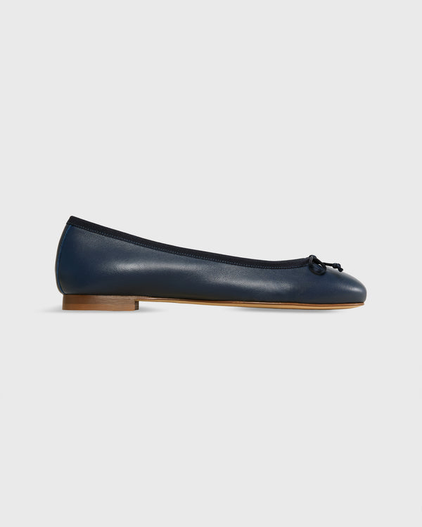 sid mashburn Ballet Flat in Navy Leather