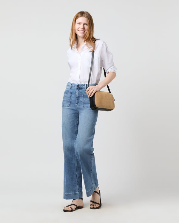 Sid Mashburn Bea Crossbody Bag In Camel Suede