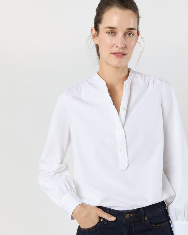 Sid Mashburn Becca Shirt In White Poplin