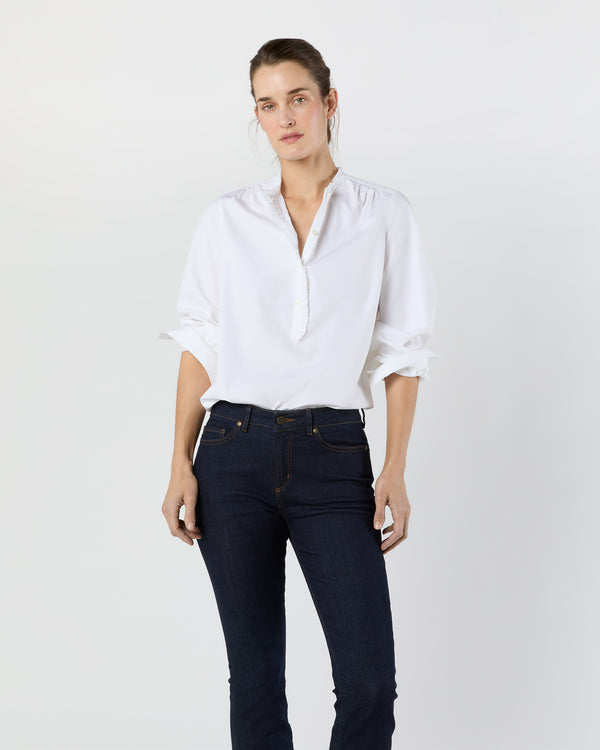 sid mashburn Becca Shirt in White Poplin