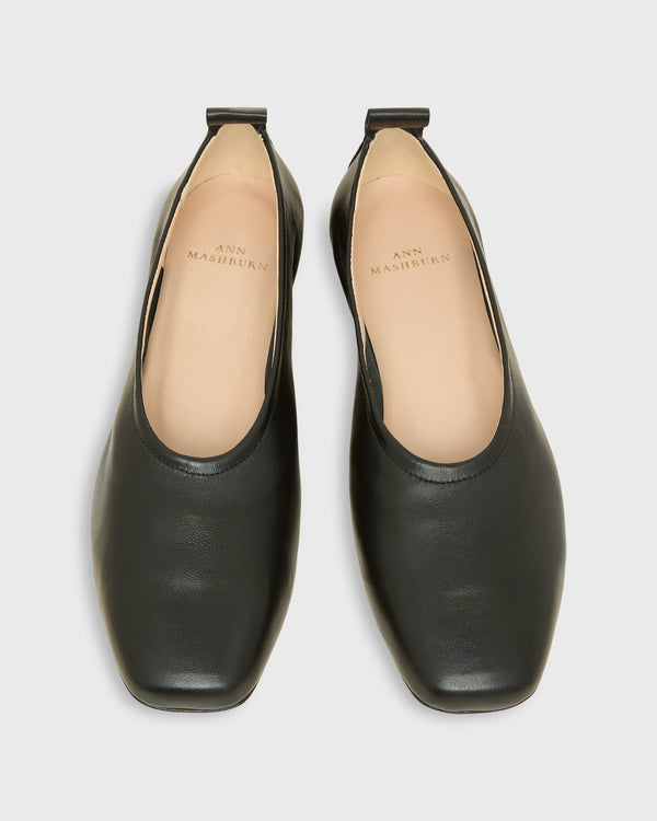 Sid Mashburn Belle Flat In Black Leather