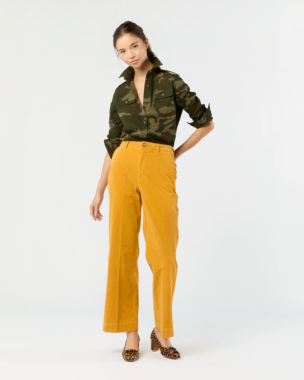 sid mashburn Billie Pant in Gold Stretch Baby Cord
