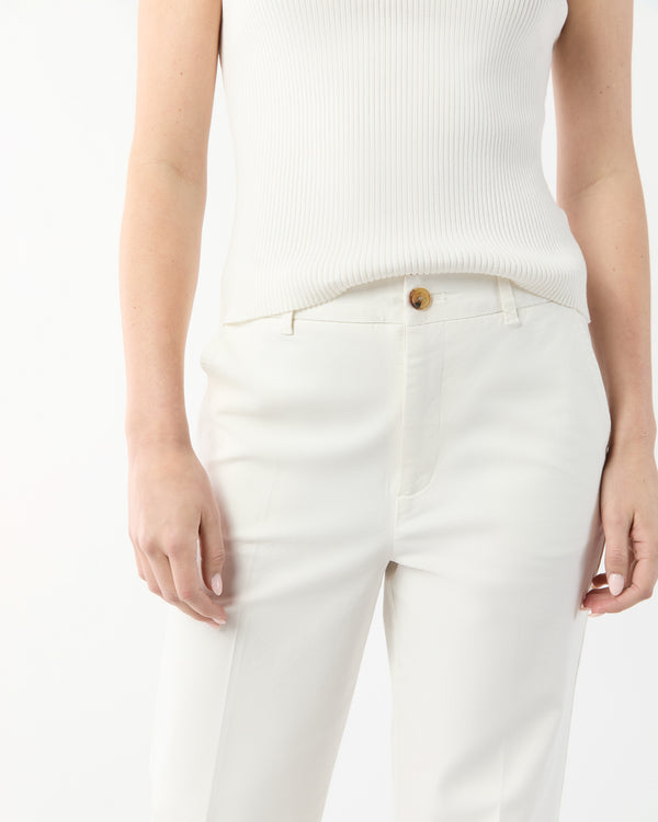 Sid Mashburn Billie Pant In Ivory Stretch Canvas