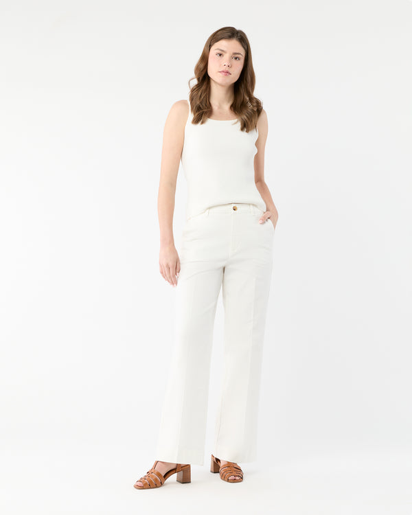 Sid Mashburn Billie Pant In Ivory Stretch Canvas