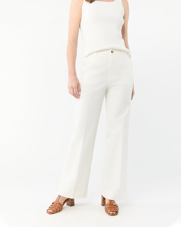 Sid Mashburn Billie Pant In Ivory Stretch Canvas