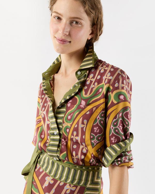 Sid Mashburn Boy Shirt In Eclipse Silk Twill