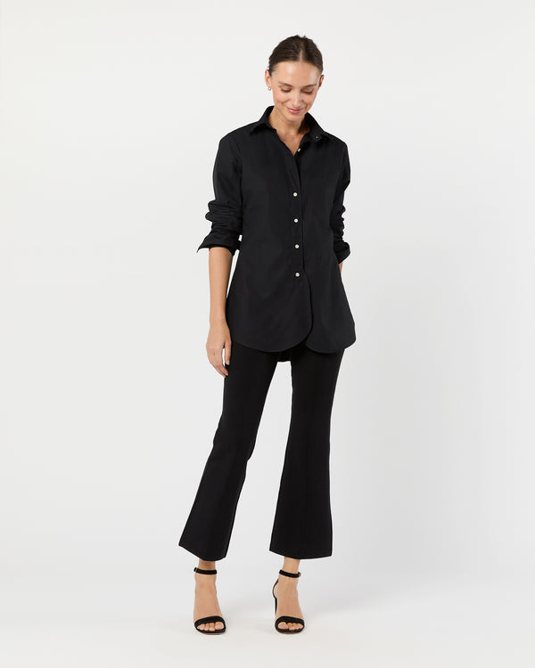 Sid Mashburn Boyfriend Shirt In Black Poplin